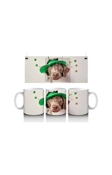 Şapkalı Sevimli Kahverengi Köpek Baskılı Kahve Kupası Çok Renkli Şapkalı Sevimli Kahverengi Köpek Baskılı Kahve Kupası Çok Renkli
