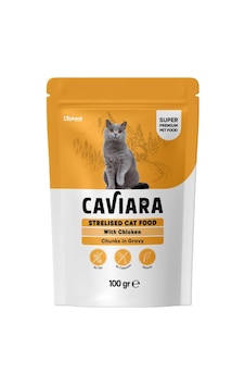 Caviara Pouch Sos İçinde Et Parçacıklı Tavuklu Kısırlaştırılmış Yetişkin Kedi Konservesi 100 Gr Caviara Pouch Sos İçinde Et Parçacıklı Tavuklu Kısırlaştırılmış Yetişkin Kedi Konservesi 100 Gr