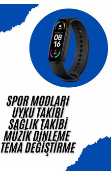 Akıllı Uyumlu Bileklik M6 Adımsayar Spor Modları Çağrı Görme Türkçe Menü Mavi Akıllı Uyumlu Bileklik M6 Adımsayar Spor Modları Çağrı Görme Türkçe Menü Mavi