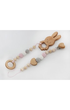Key Kids Akçaağaç Doğal Diş Kaşıyıcı Ve Emzik Askısı Ve Emzik Zin Çok Renkli