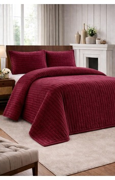 Muk's Modern Line Premium 3 Parça Battaniye Seti Özel Çantalı 220x240 Cm Yastık Kılıfı 50x70 Cm 2 Adet Kırmızı Muk's Modern Line Premium 3 Parça Battaniye Seti Özel Çantalı 220x240 Cm Yastık Kılıfı 50x70 Cm 2 Adet Kırmızı