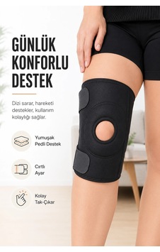 Ayarlanabilir Cırtlı Açık Patella Dizlik Spor Ve Günlük Ortopedik Diz Bandajı Ortez
