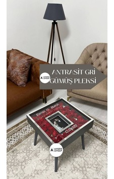 Ahsen Ahşap Fotoğraflı Anı Sehpası Antrasit4