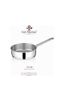 Mini Boy Yağ Tava 16 Cm Paslanmaz Çelik Gümüş