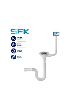 Sfk Çöpmak Kafa Evye Sifonu Taşmalıklı & Damlalıklı, 1 Adet Sfk Çöpmak Kafa Evye Sifonu Taşmalıklı & Damlalıklı, 1 Adet