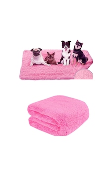 Bundera Peluş Köpek Battaniyesi Pembe