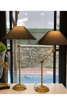 Mylights Rustik Vintage Retro Masa Lambası Abjur Mafsalı Hareketl Siyah