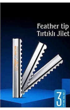 Feather Tip Tırtıklı Ustura Jileti 3 Adet 722120 Feather Tip Tırtıklı Ustura Jileti 3 Adet 722120