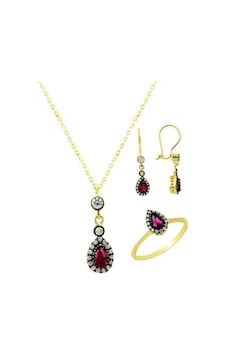 Üçlü Set Pembe Damla 5,86 Gram 14 Ayar Altın Üçlü Set Pembe Damla 5,86 Gram 14 Ayar Altın
