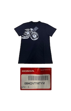 Honda Motorlu Siyah T-shırt Honda Motorlu Siyah T-shırt
