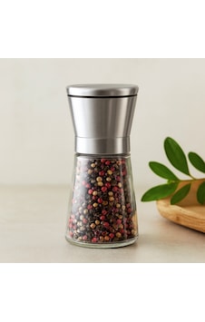 Mini Cam Hazneli Tuz Ve Baharat Öğütücü - Krom Kaplama Çr