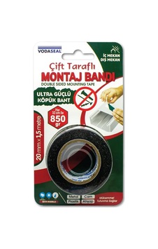 Çıft Taraflı Köpük Mon. Bandı 20mm X 1.5 Mt - Gri Çıft Taraflı Köpük Mon. Bandı 20mm X 1.5 Mt - Gri