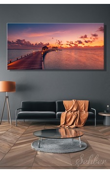Panoramik Yatay Kanvas Tablo Tekli Ev Kafe Ofis Maldivler Lüks Tatil Köyü Gün Batımı Manzarası 2373 Panoramik Yatay Kanvas Tablo Tekli Ev Kafe Ofis Maldivler Lüks Tatil Köyü Gün Batımı Manzarası 2373