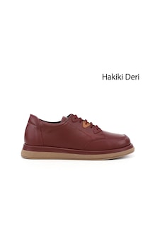 Gönderir Kadın Bordo Bağcıklı Hakiki Deri Ayakkabı Ddza86645811