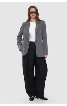 Thalure Kadın Antrasit Tek Düğmeli Oversize Blazer Thalure Kadın Antrasit Tek Düğmeli Oversize Blazer