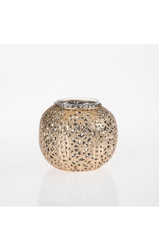 Pasabahce Ajur Metal Tealight Mumluk S Gold - 1 Adet Sarı