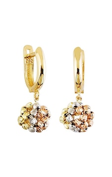 Sembol Gold Sallantılı Altın Dorika Küpe 14K Gold Tricolor Sembol Gold Sallantılı Altın Dorika Küpe 14K Gold Tricolor