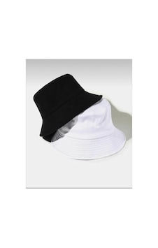 Caxis Unisex Bucket Balıkçı Şapka 2'li Takım Siyah Beyaz