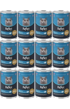 Reflex Plus Jöle İçinde Et Parçacıklı Alabalıklı Ve Ton Balıklı Yetişkin Kedi Konservesi 400 Gr 12 Adet