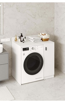 Tirza Çamaşır Makinası Dolabı 2 Raflı 1 Kapaklı Banyo Dolabı Beyaz Beyaz Tirza Çamaşır Makinası Dolabı 2 Raflı 1 Kapaklı Banyo Dolabı Beyaz Beyaz