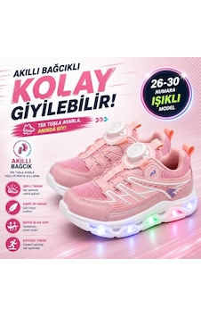 Promax Akıllı Bağcıklı Işıklı Çocuk Spor Ayakkabı Pembe 26-30 Kolay Giyilebilir Promax Akıllı Bağcıklı Işıklı Çocuk Spor Ayakkabı Pembe 26-30 Kolay Giyilebilir