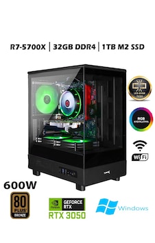 Turbox TC93 R7-5700X 32 GB 1 TB SSD RTX3050 W10P Masaüstü Oyuncu Bilgisayarı Turbox TC93 R7-5700X 32 GB 1 TB SSD RTX3050 W10P Masaüstü Oyuncu Bilgisayarı