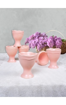 Keramika Mat Açık Pembe Juliet Yumurtalık 7 CM 6 'lı