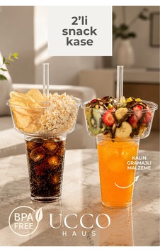2'li Snack Kase Bardak Seti 4 Parça İçecek & Atıştırmalık Sunum Bardağı 500 Ml Pet Bardak Şeffaf 2'li Snack Kase Bardak Seti 4 Parça İçecek & Atıştırmalık Sunum Bardağı 500 Ml Pet Bardak Şeffaf