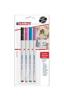 Edding 4600 Kumaş Boyama Kalemi 4Lü Set Eğlenceli Renkler Edding 4600 Kumaş Boyama Kalemi 4Lü Set Eğlenceli Renkler