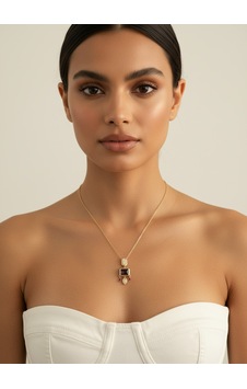 Valmont Accessories Kadın Altın Renk Mor Taşlı Geometrik Uçlu Kolye Valmont Accessories Kadın Altın Renk Mor Taşlı Geometrik Uçlu Kolye
