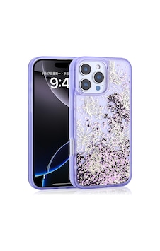 Zore İphone 12 Pro Kılıf Sıvılı Simli Kelebek Baskılı Şeffaf Arka Yüzey Ogaa Glis Silikon Kapak - Mor Zore İphone 12 Pro Kılıf Sıvılı Simli Kelebek Baskılı Şeffaf Arka Yüzey Ogaa Glis Silikon Kapak - Mor