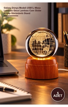 5 Adet Dönen Cam Küre Galaxy Dünya Modeli Usb'li Masa Lambası Gece Lambası Cam Globe Ahşap Görünümlü Stand Sarı 5 Adet Dönen Cam Küre Galaxy Dünya Modeli Usb'li Masa Lambası Gece Lambası Cam Globe Ahşap Görünümlü Stand Sarı