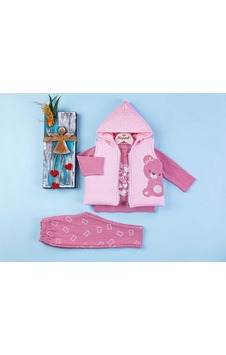 Hippil Baby Hippıl 6-18 Ay Ayı Nakış İşlemeli Yelekli Takım 5061408 - Gül Kur Gül Kurusu Hippil Baby Hippıl 6-18 Ay Ayı Nakış İşlemeli Yelekli Takım 5061408 - Gül Kur Gül Kurusu