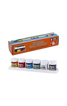 Nova Color Vitray Cam Boyası Su Bazlı 6 Renk Takım