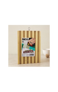 Bambu Kesme Tahtası 20x30x1.3 Cm - Beyaz Çizgili Metal Kulplu Renkli - 916244131 Renkli