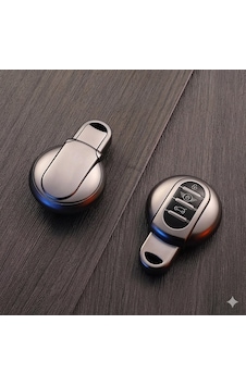 Mini Cooper-s Uyumlu Smart 3 Buton Silikon Oto Anahtar Kumanda Kabı Kılıf Gri