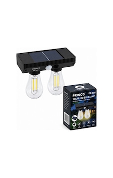 Princo Pr886 Solar İki Lambalı Bahçe Lambası Güneş Enerjili Dış Mekan Aydınlatma Ip Korumalı Kablo Gerektirmez