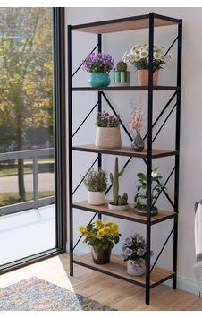 Titan Saksılık Saksı Çiçek Standı Rafı Dekoratif Çok Amaçlı Saksılık 150x60cm Atlantikçam Kahverengi