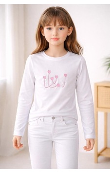 Yale Kids 8-12 Yaş Kız Çoçuk Uzun Kollu Tişört Beyaz Yale Kids 8-12 Yaş Kız Çoçuk Uzun Kollu Tişört Beyaz