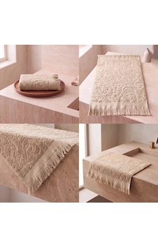 Botti Home %100 Pamuk Jakarlı El Ve Yüz Havlusu Seti 50 X 90 Cm Çeyizlik Saçaklı Havlu Bej Botti Home %100 Pamuk Jakarlı El Ve Yüz Havlusu Seti 50 X 90 Cm Çeyizlik Saçaklı Havlu Bej