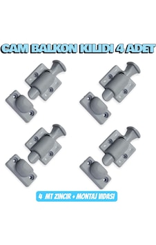 Cam Balkon Kilidi 4 Adet -gold Ve Fırtına Sistem Uyumlu Gri Renk Kilit Cam Balkon Kilidi 4 Adet -gold Ve Fırtına Sistem Uyumlu Gri Renk Kilit