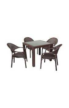 Depootoptan Mandella Elit Rattan 90 x 90 CM Eylül Koltuk Camlı Masa Takımı Kahvere Depootoptan Mandella Elit Rattan 90 x 90 CM Eylül Koltuk Camlı Masa Takımı Kahvere