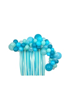 Meri Meri - Multi-sized Balloons & Streamer Set - Mavi Balonlar & Püsküller Seti Çok Renkli