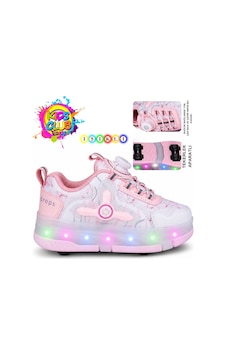 Kocamanlar Kids Club Akıllı Bağcıklı Işıklı Ortopedik Patenli Tekerli Çocuk Spor Ayakkabı Pudra Kocamanlar Kids Club Akıllı Bağcıklı Işıklı Ortopedik Patenli Tekerli Çocuk Spor Ayakkabı Pudra
