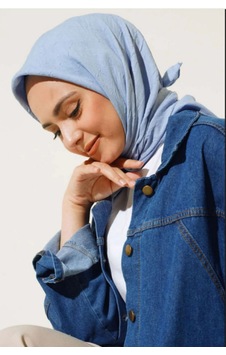 Melodi Scarf Kadın Tesettür Pratik Bambu Kraş Eşarp Mavi Mavi Melodi Scarf Kadın Tesettür Pratik Bambu Kraş Eşarp Mavi Mavi