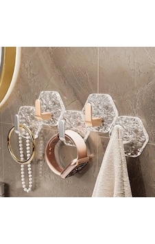 Lüks 5 Li Duvar Askısı Banyo Mutfak İçin Havlu Askılık 5468 Renkli Lüks 5 Li Duvar Askısı Banyo Mutfak İçin Havlu Askılık 5468 Renkli