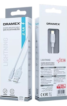 Dramex D21LK 2.1A Lightning Şarj Ve Data Kablosu Dramex D21LK 2.1A Lightning Şarj Ve Data Kablosu