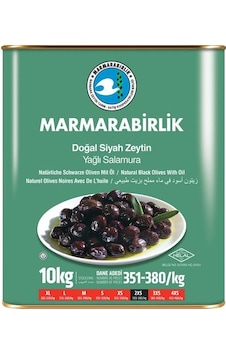 Marmarabirlik Doğal Yağlı Salamura 351-380 KB 2XS Siyah Zeytin Teneke 10 KG Marmarabirlik Doğal Yağlı Salamura 351-380 KB 2XS Siyah Zeytin Teneke 10 KG