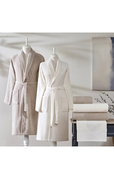 Taç Blaze Pure Cotton Pamuk Aile Bornoz Seti Ekru Taç Blaze Pure Cotton Pamuk Aile Bornoz Seti Ekru
