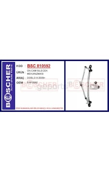 Ön Cam Silecek Mekanızması Fiat Doblo 3 2010 Motorsuz Ön Cam Silecek Mekanızması Fiat Doblo 3 2010 Motorsuz